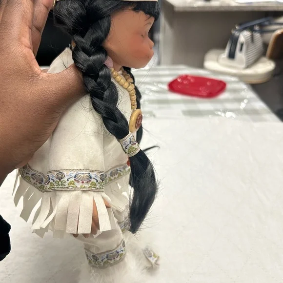 Swan Collection Porcelain Indian sleeping Baby Doll 13" - Picture 3 of 5